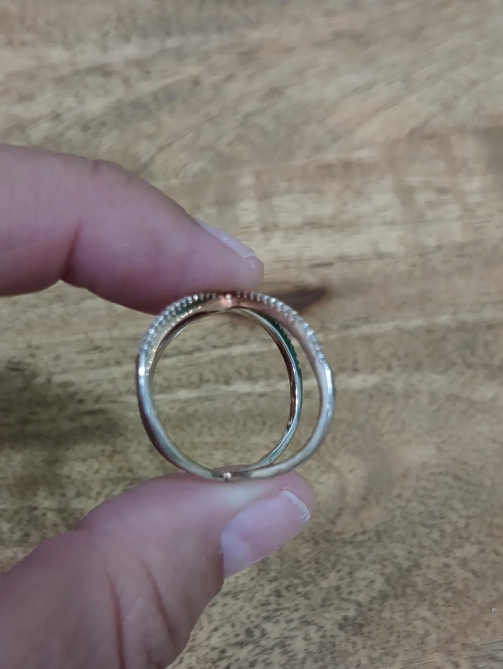 Elegant Crisscross Pave Ring - Sterling Silver